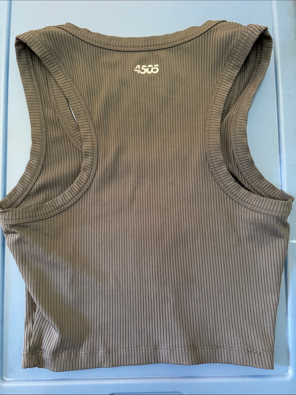 ASOS Grey Ribbed Crop Tank Top - Picture 3 of 4